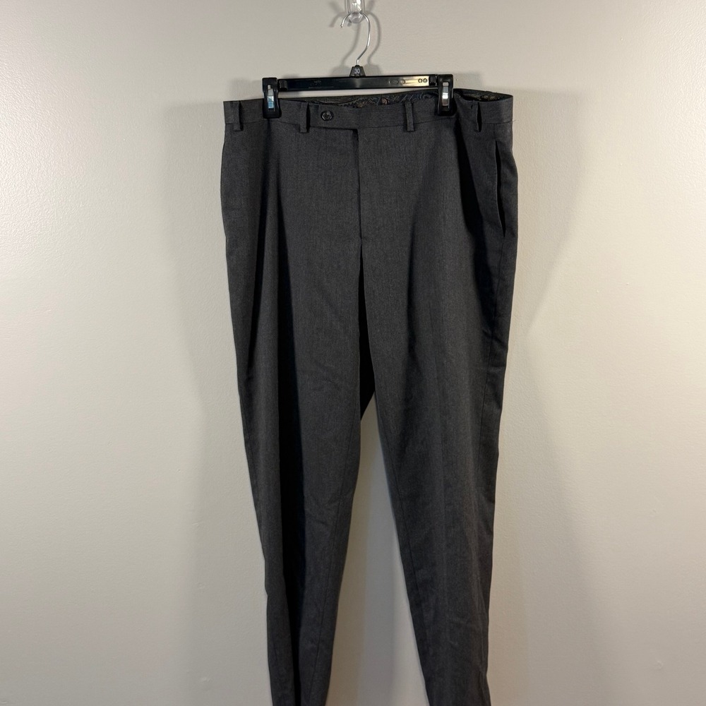 Lauren Ralph Lauren Mens Dress Pants Charcoal Gray Flat Front 38W x 32L Trousers